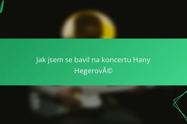 Jak jsem se bavil na koncertu Hany Hegerové